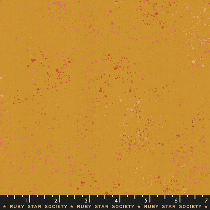 Ruby Star Society Speckled Basics Metallic Cactus Yellow Orange Brown Cotton Quilting Fabric Material