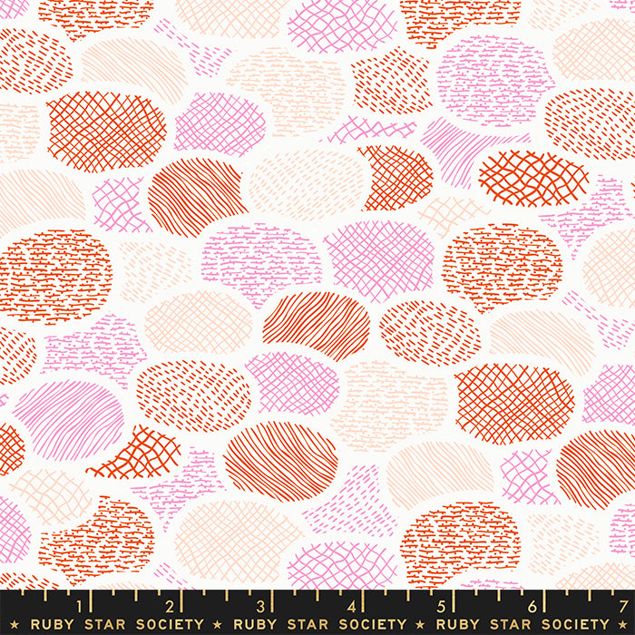 Tarrytown oval geometrics orange pink cream ruby star society kimberly kight moda cotton quilting fabric 