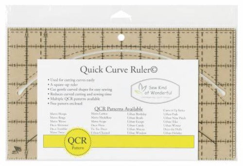 Quick Curve Ruler by Sew Kind of Wonderful easy cutting for curved pieced QCR pattern