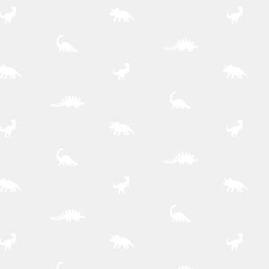 Dear Stella Monochrome White Mini Dinos END OF BOLT 34" x WOF
