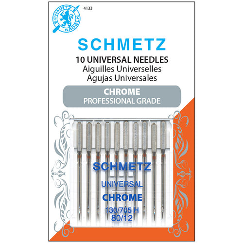 Schmetz Chrome Universal Sewing Machine Needles 80/12 Pack of 10