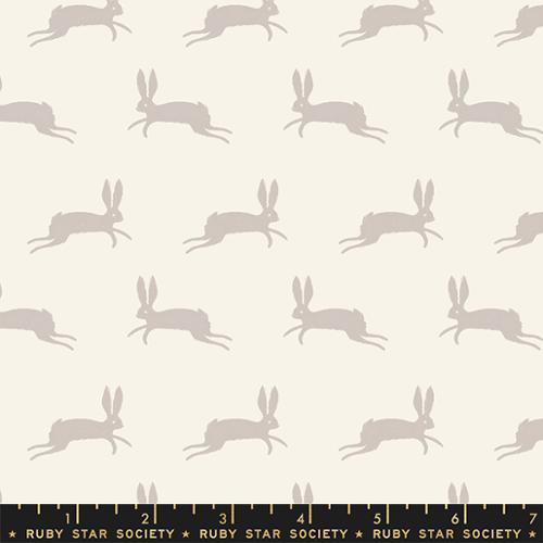 low volume tone on tone hares rabbits on cream background Spooky Darlings by Ruby Star Society for Moda Fabrics Halloween Collectoin for trick or treat bag quilt pillowcase or more