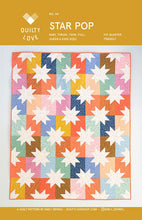 Load image into Gallery viewer, Star Pop quilt pattern by Emily Dennis Quilty Love sawtooth star beginner friendly skill level fat quarter friendly modern fresh design baby lap through king size instructions
