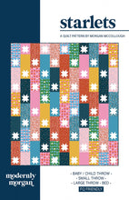 Load image into Gallery viewer, Starlets quilt pattern by Modernly Morgan McCollough fat quarter friendly confident beginner sawtooth star and rows multiple sizes 
