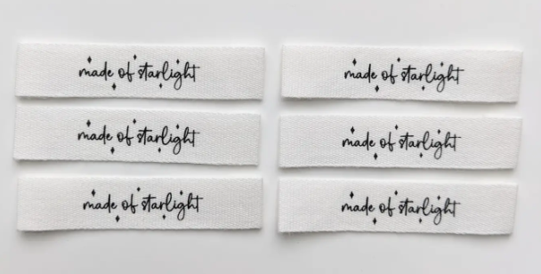 Made of Starlight cotton labels inspired by Taylor Swift song labels for quilts bags garments clothing by Intensely Distracted