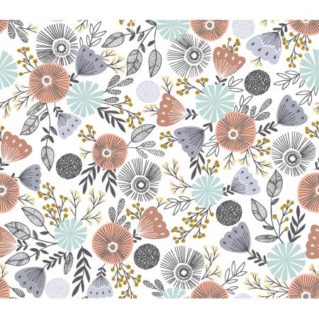 Summer in the Cotswolds Evening Glow English cottage garden flowers floral with metallic accents