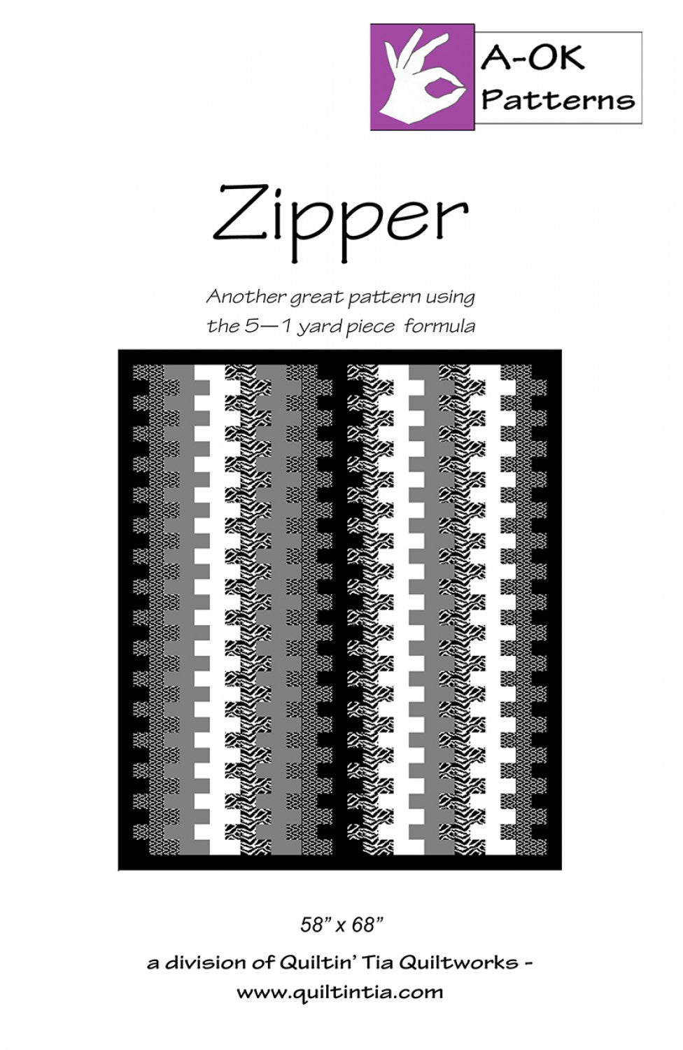 Zipper Pattern Looping Zipper Pattern by A-OK Patterns (5 Yard Pattern) – Moonlight Quilters