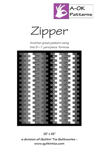 Zipper quilt pattern by A-OK patterns 5 yard formula for beginner quilters 