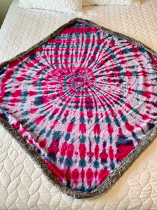 Small Batch Hand Tie Dyed Baby Swaddle Snuggly Blanket