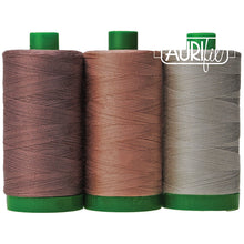 Load image into Gallery viewer, aurifil endangered species iberian lynx color builder lynx mauve 40 wt 3 spools
