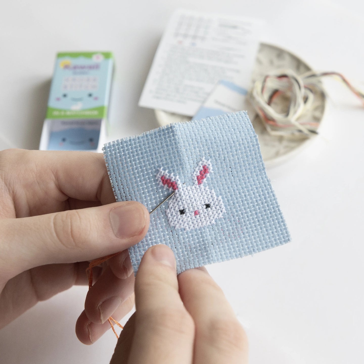 Kawaii Bunny Cross Stitch In A Matchbox by Marvling Bros.