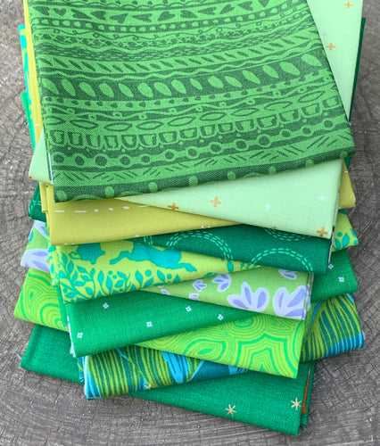 Green stash builder fat quarter bundle light green lime emerald olive 10 prints cotton material for quilting sewing projects garments bags