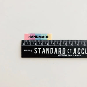 Handmade Rainbow woven labels are 4.5cm long.