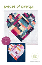Load image into Gallery viewer, whole circle studio pieces of love quilt pattern strips heart beginner fat quarter friendly
