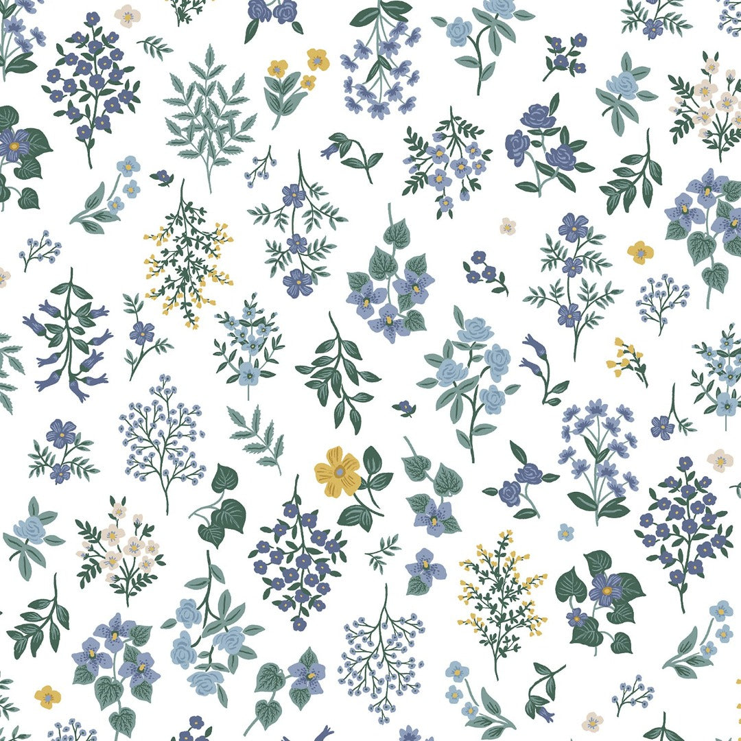 Strawberry fields Rifle paper co small floral in blue green