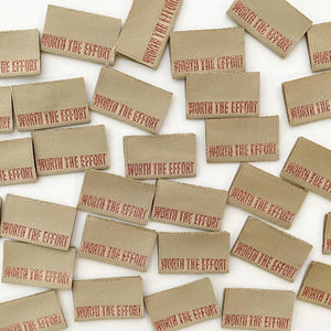 "Worth the Effort" Kylie and the Machine Woven Labels 8 Pack